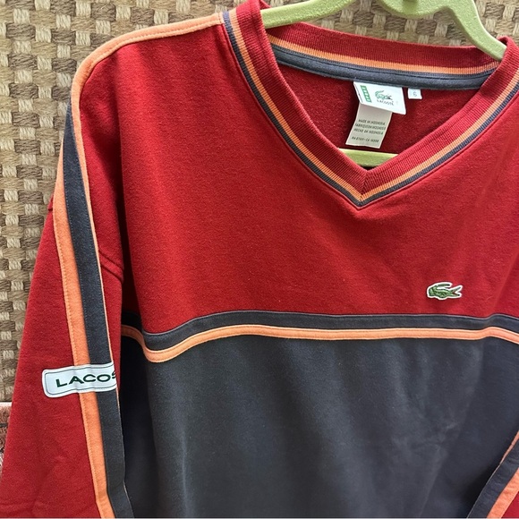 Lacoste Red and Black Long Sleeve Shirt size 6 vintage 90’s - Picture 3 of 10